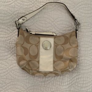 Coach Demi Jacquard Signature Stripe Shoulder Bag